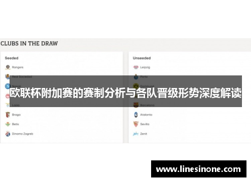 欧联杯附加赛的赛制分析与各队晋级形势深度解读